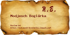 Modjesch Boglárka névjegykártya